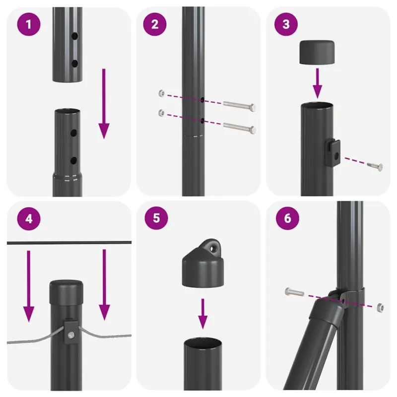 Suvirinta vielos tvora su betono baze 25 x 1,6 m (A x H)