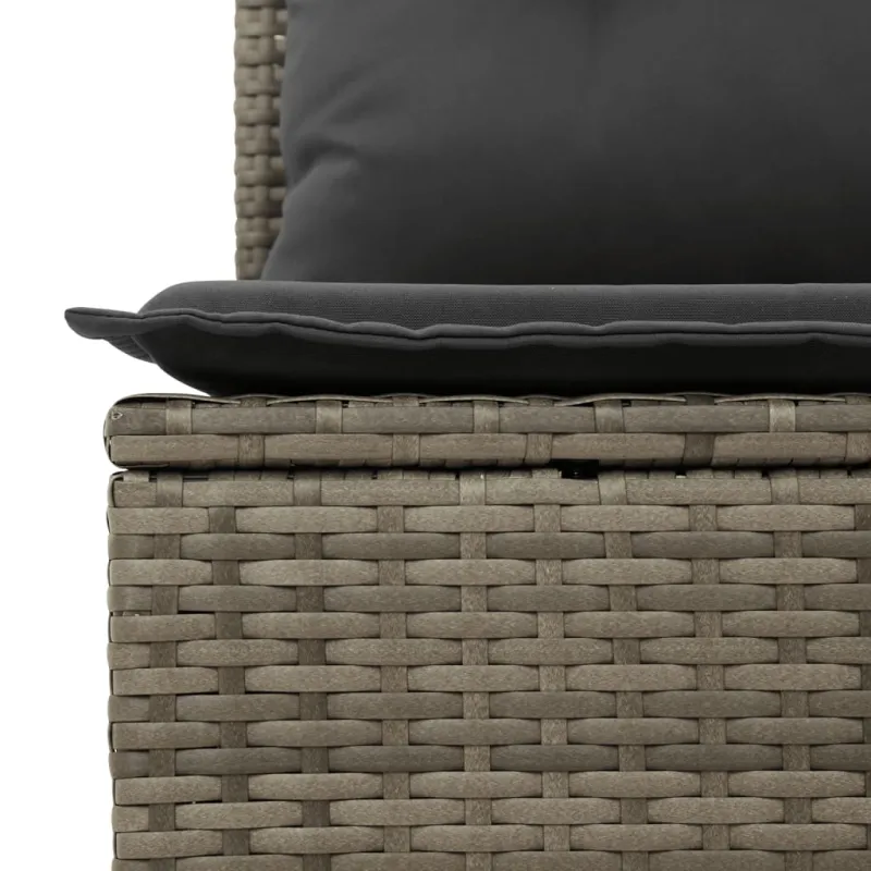 Sofakokonaisuus tyynyine, 6 osaa, harmaa, polyrataska