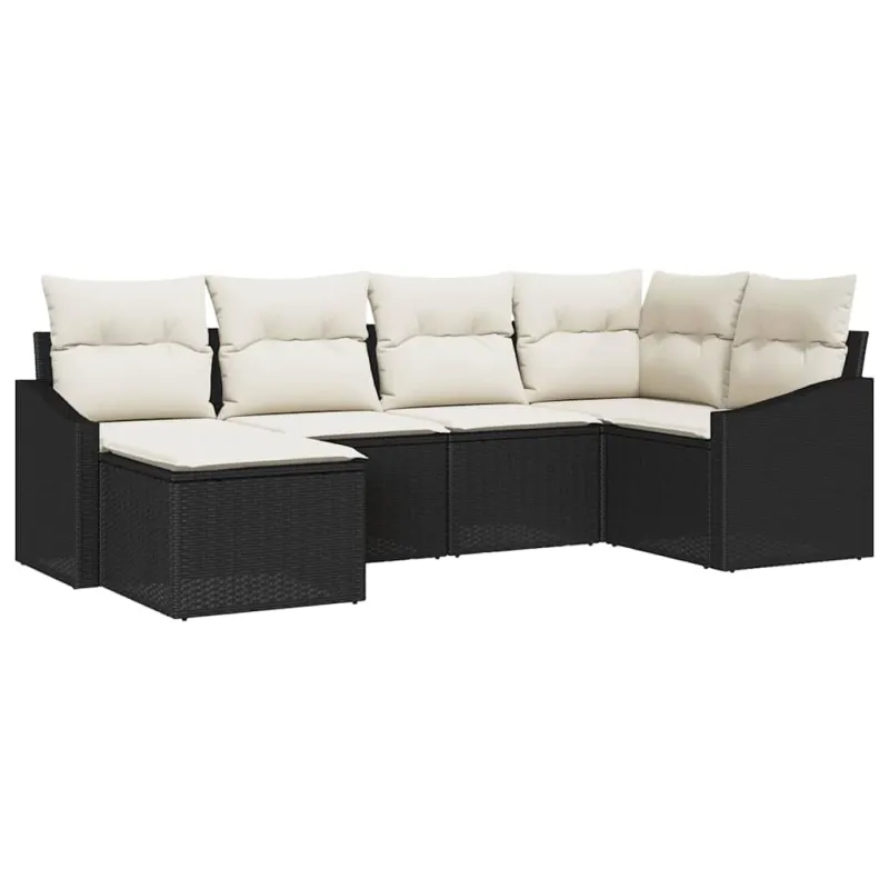 Sodo valgomojo komplektas su pagalve 6 pcs Juoda ir kreminė