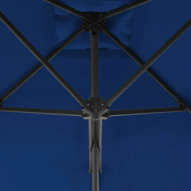 Sodo skėtis su plieniniu stulpu, mėlynos spalvos, 300x230cm