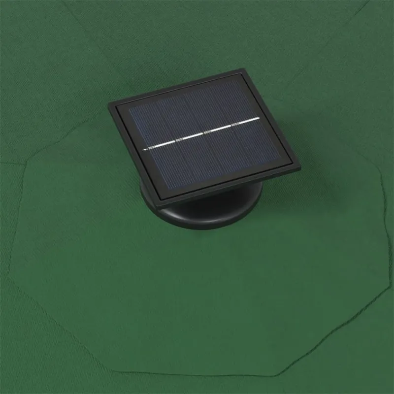 Prie sienos montuojamas sodo skėtis su LED, žalias, 300cm
