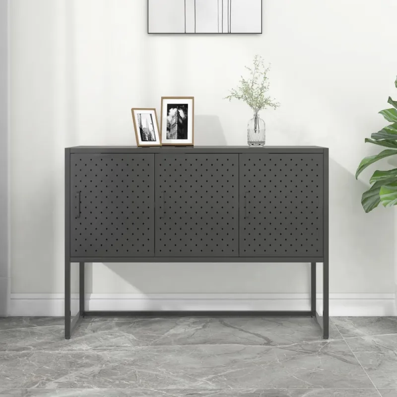 Šoninė spintelė, antracito spalvos, 105x35x75cm, plienas