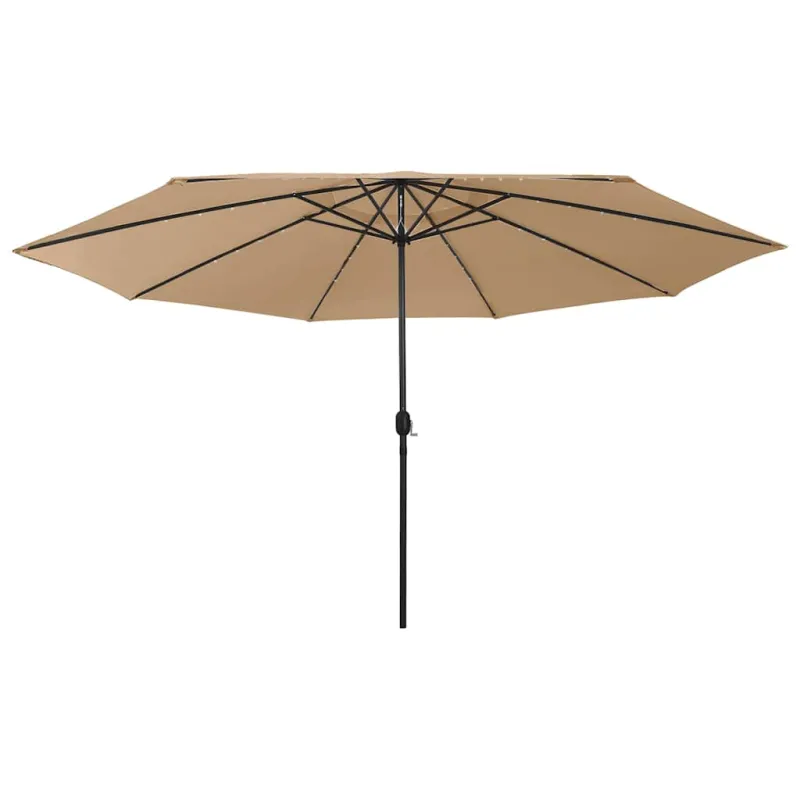 Sodo skėtis nuo saulės su LED lemputėmis, taupe, 400cm