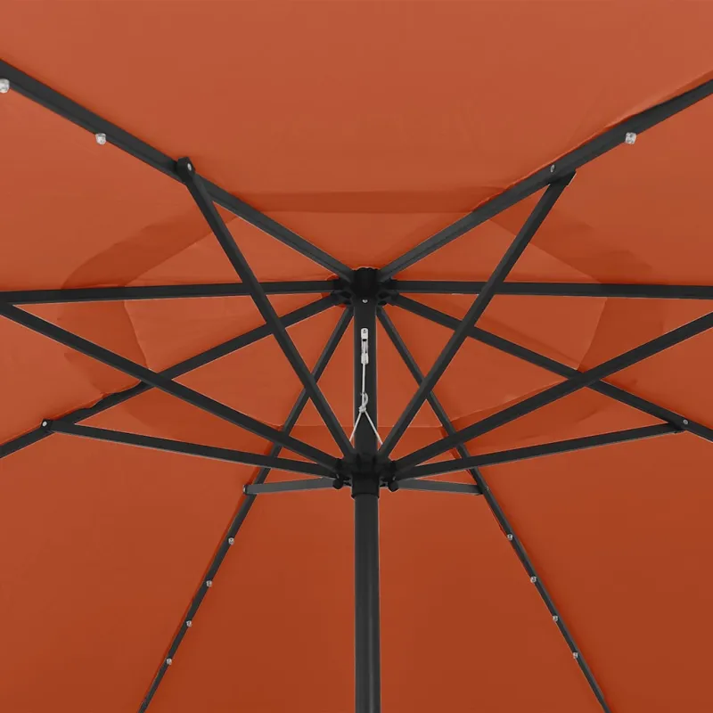 Sodo skėtis nuo saulės su LED lemputėmis, terakota, 400cm