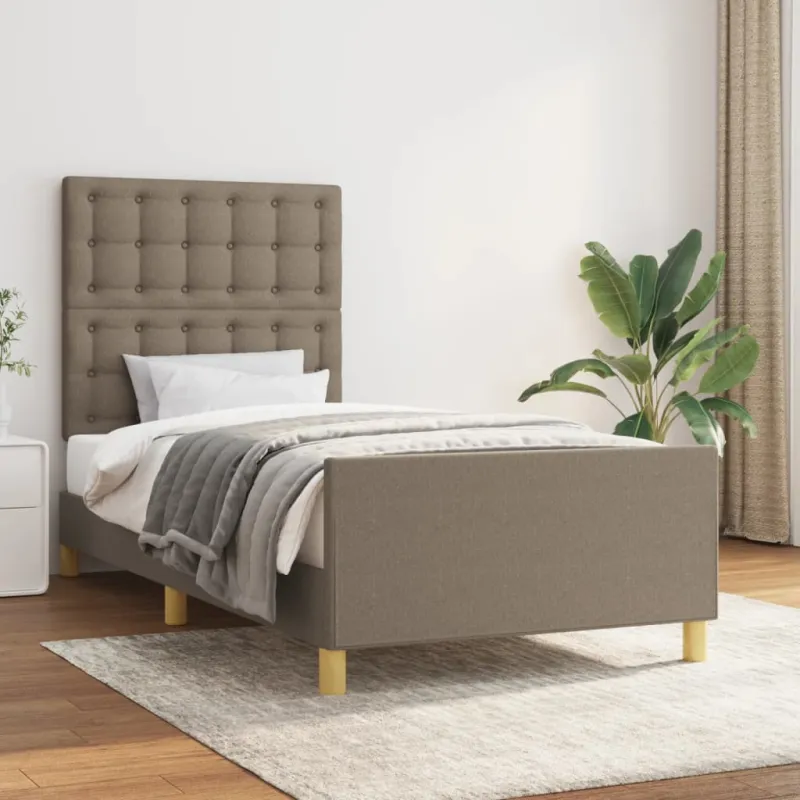 Lovos rėmas be čiužinio, taupe, 90x200 cm, audinys