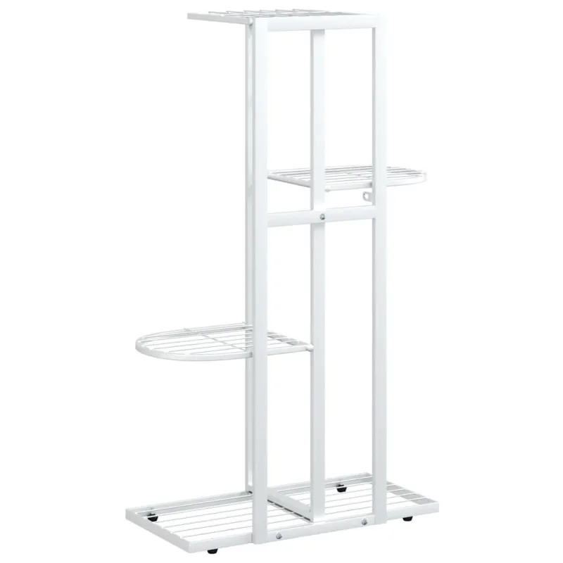 Stovas augalams, 4 lentynos, baltas, 43x22x76cm, metalas
