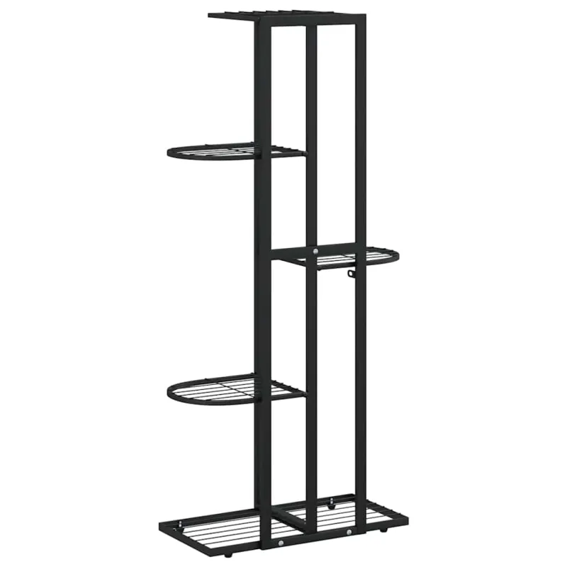 Stovas augalams, 5 lentynos, juodas, 43x22x98cm, metalas