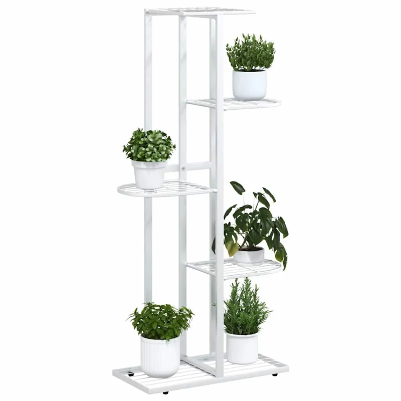 Stovas augalams, 5 lentynos, baltas, 43x22x98cm, metalas