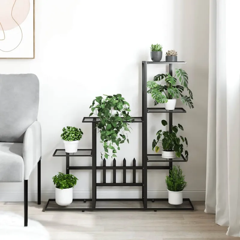 Stovas augalams, juodos spalvos, 94,5x25x88cm, metalas