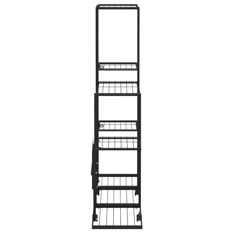 Stovas augalams su ratukais, juodas, 94,5x25x92,5cm, metalas