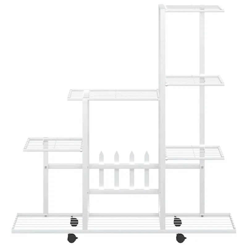 Stovas augalams su ratukais, baltas, 94,5x25x92,5cm, metalas