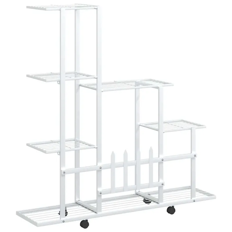 Stovas augalams su ratukais, baltas, 94,5x25x92,5cm, metalas