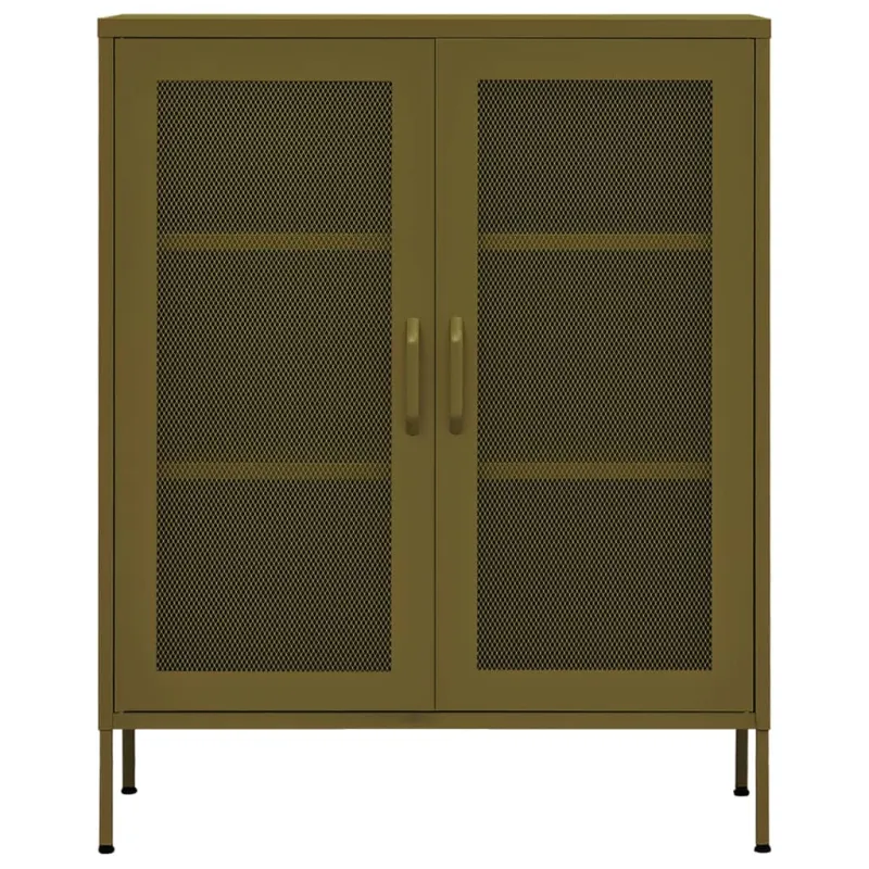 Sandėliavimo spintelė, alyvuogių žalia, 80x35x101,5cm, plienas