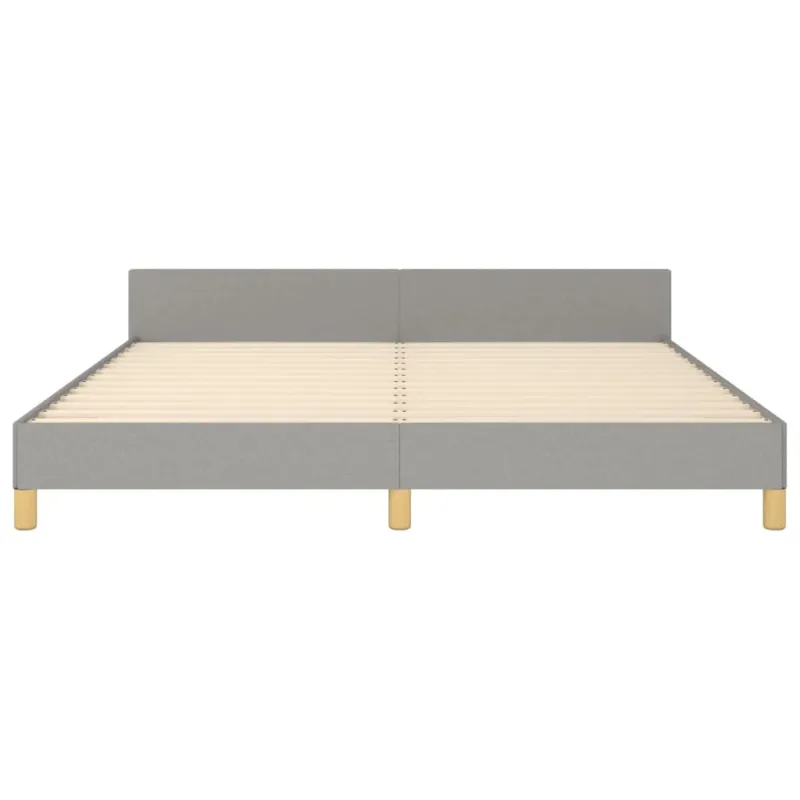 Lovos rėmas su galvūgaliu, šviesiai pilkas, 180x200 cm, audinys
