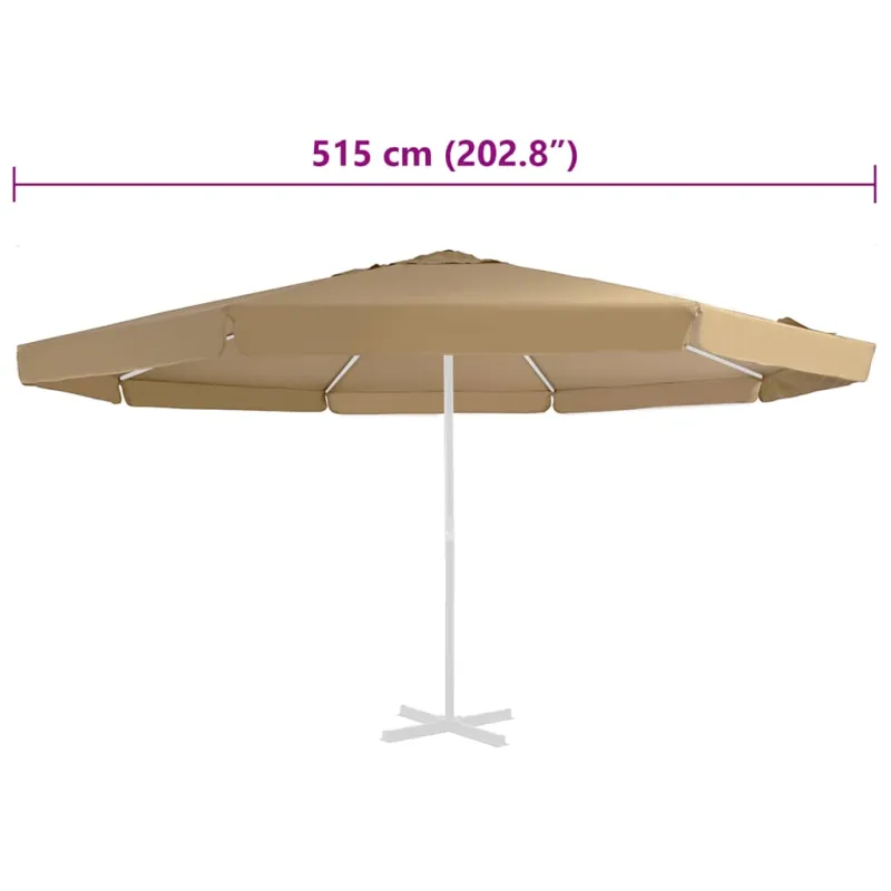 Pakaitinis audinys lauko skėčiui nuo saulės, taupe, 515cm