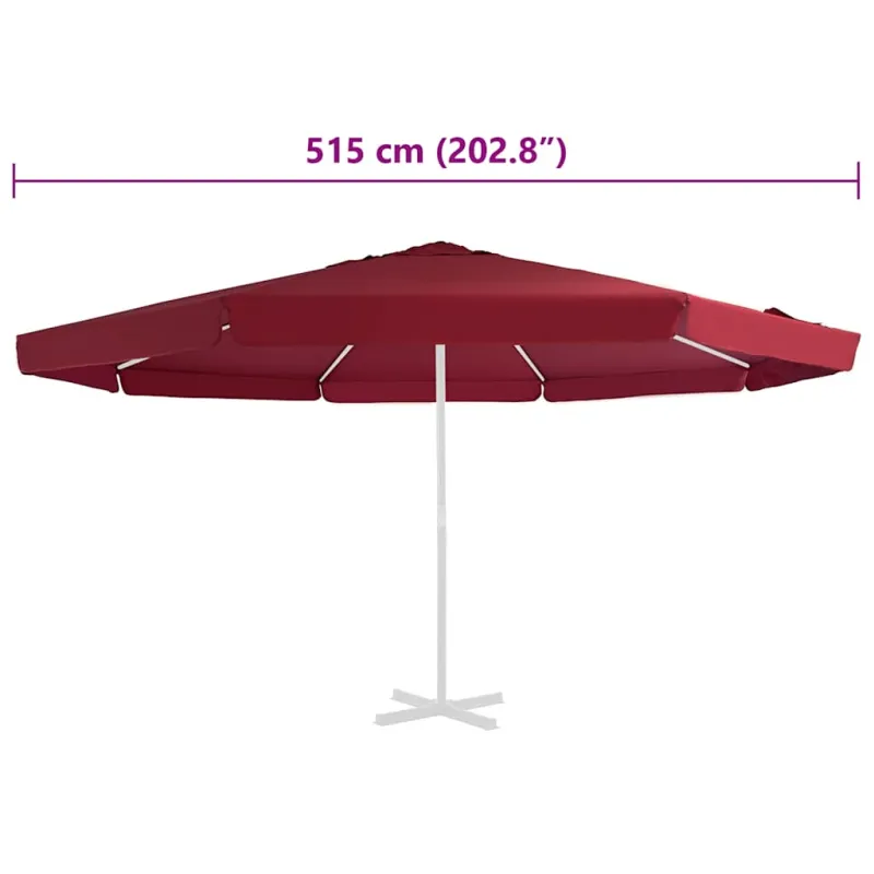 Pakaitinis audinys lauko skėčiui nuo saulės, raudonas, 515cm