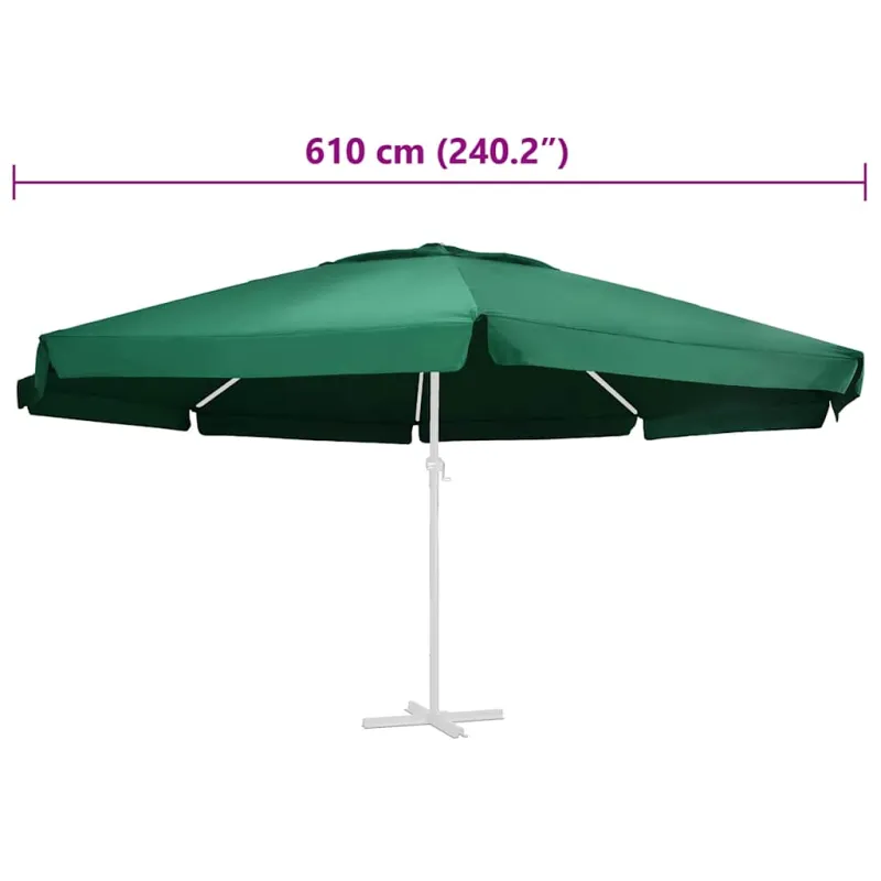 Pakaitinis audinys lauko skėčiui nuo saulės, žalias, 610cm