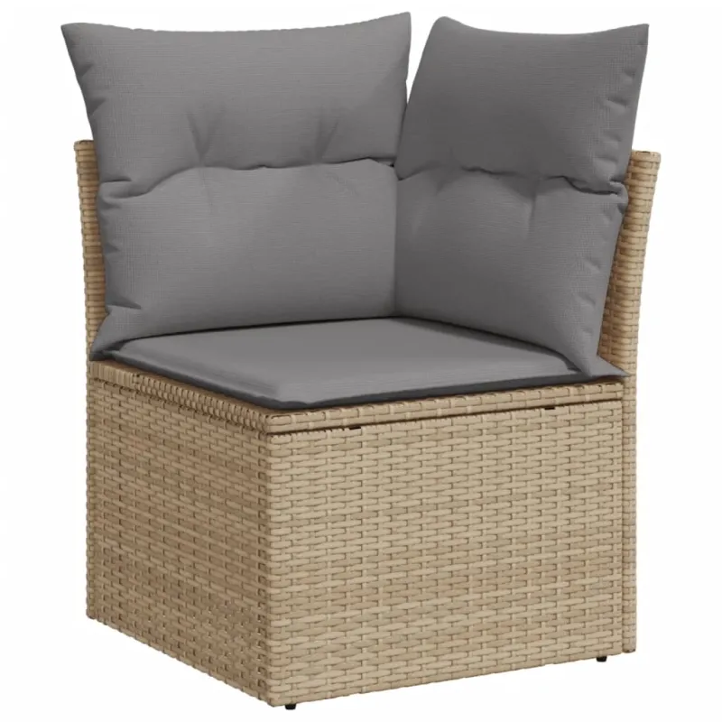 Sofakokonaisuus tyynyine, 7 osaa, hiekka, polyrattana