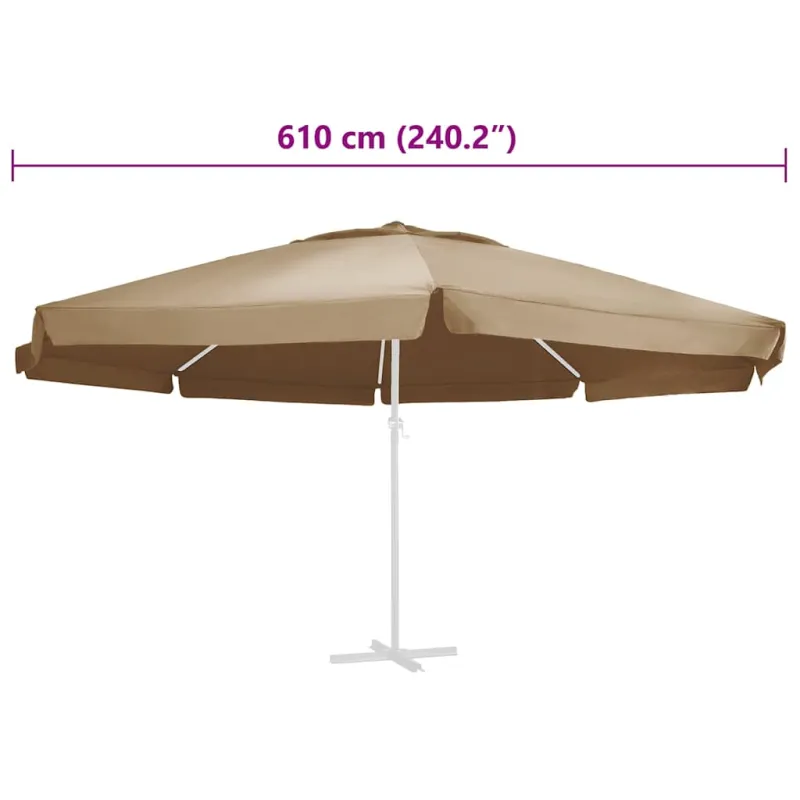 Pakaitinis audinys lauko skėčiui nuo saulės, taupe, 610cm