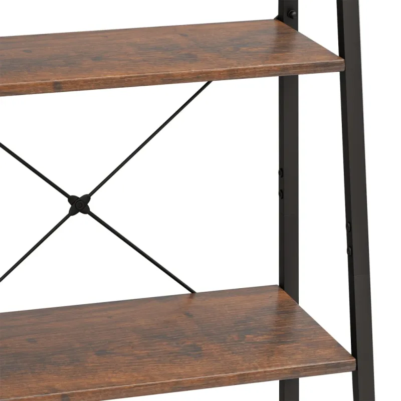 Pastatoma lentyna, 4 aukštų, tamsiai ruda/juoda, 56x35x140cm