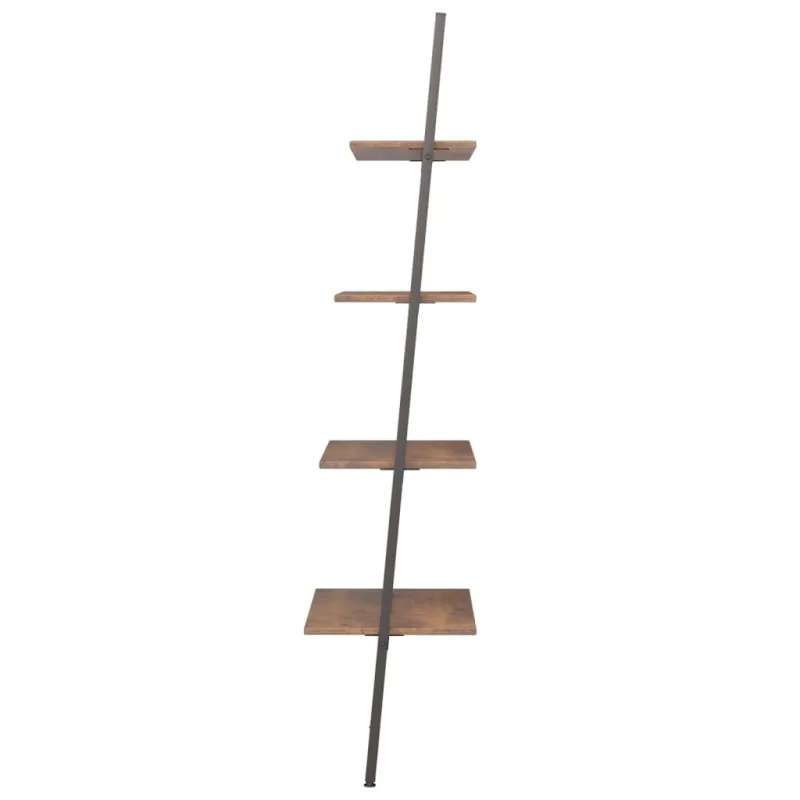 Atremiama lentyna, 4 pakopų, tamsiai ruda/juoda, 64x34x150,5cm