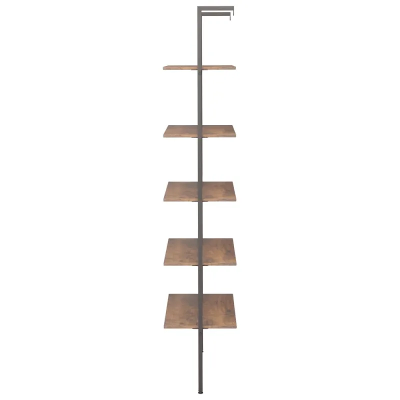 Atremiama lentyna, 5 pakopų, tamsiai ruda/juoda, 64x35x185cm