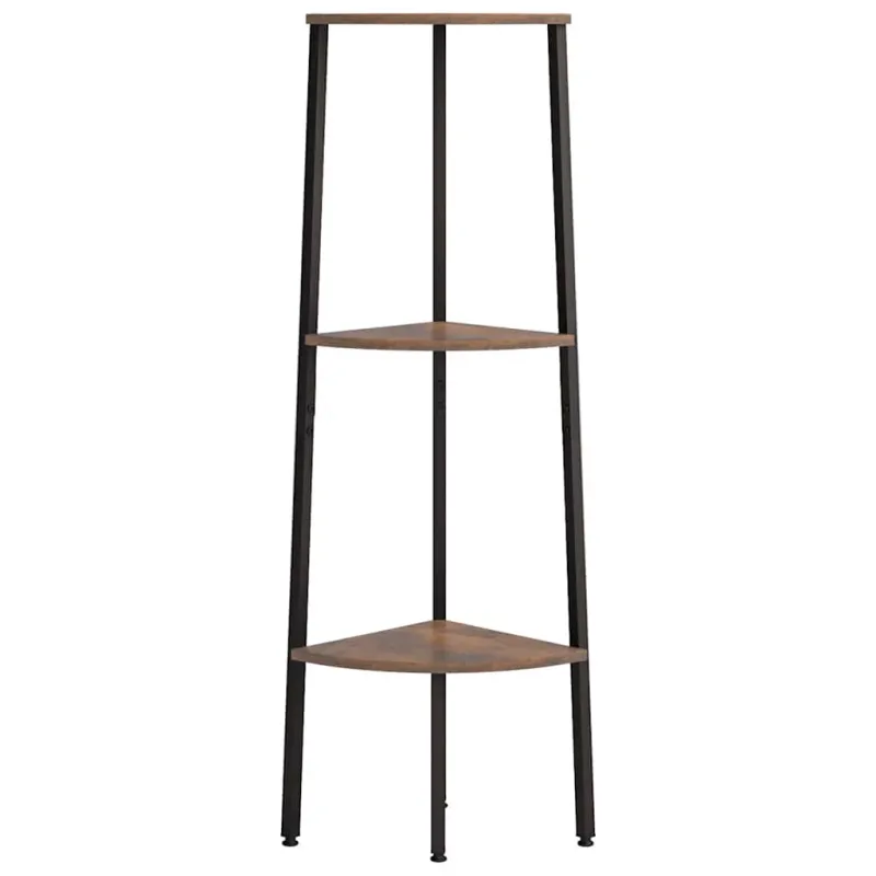 Kampinė lentyna, 3 pakopų, tamsiai ruda/juoda, 45,5x31,5x120cm