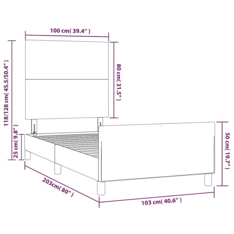 Lovos rėmas be čiužinio tamsiai žalias 100x200 cm aksomas