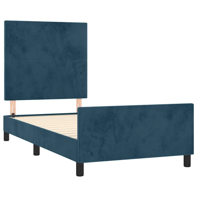 Lovos rėmas be čiužinio tamsiai mėlynas 100x200 cm aksomas