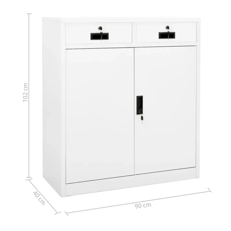 Biuro spintelė, baltos spalvos, 90x40x102cm, plienas
