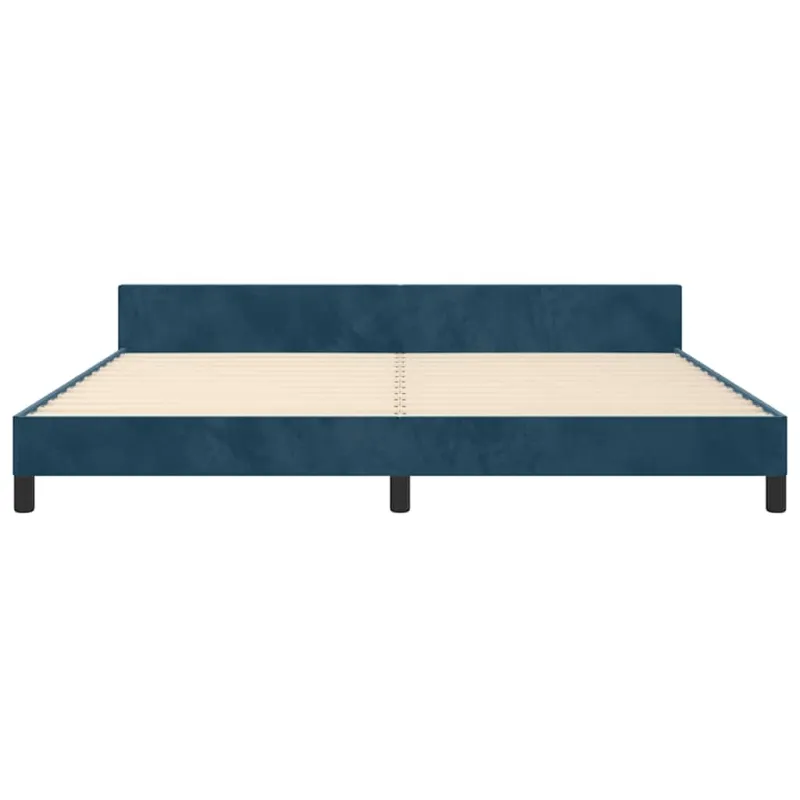 Lovos rėmas be čiužinio tamsiai mėlynas 200x200 cm aksomas