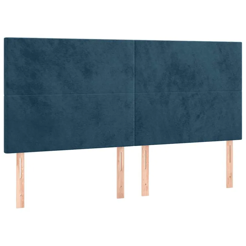 Lovos rėmas be čiužinio tamsiai mėlynas 200x200 cm aksomas