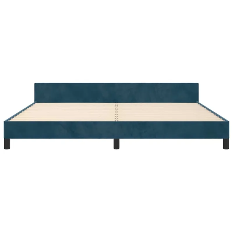 Lovos rėmas be čiužinio tamsiai mėlynas 200x200 cm aksomas