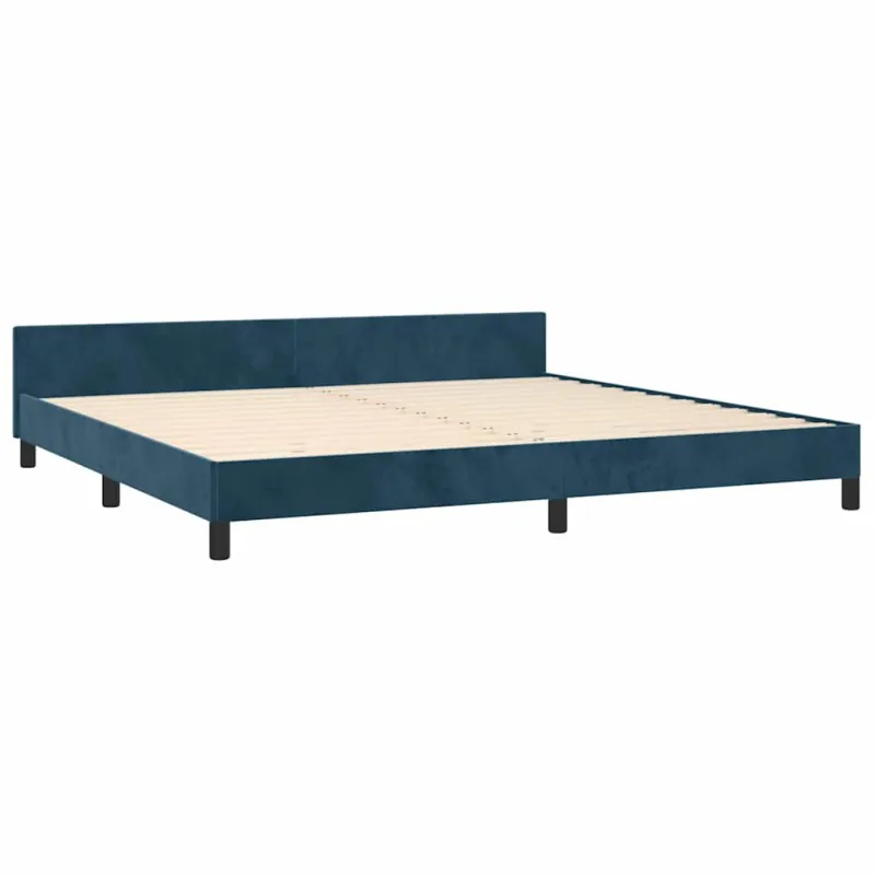 Lovos rėmas be čiužinio tamsiai mėlynas 200x200 cm aksomas