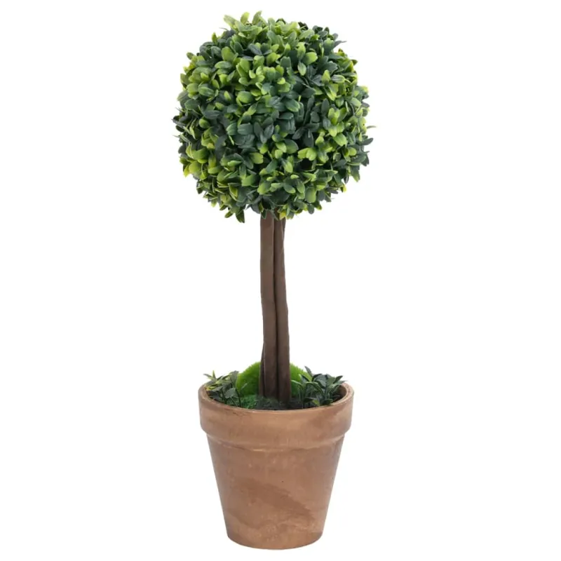 Dirbtiniai buksmedžiai vazonuose, 2vnt., žali, 33cm