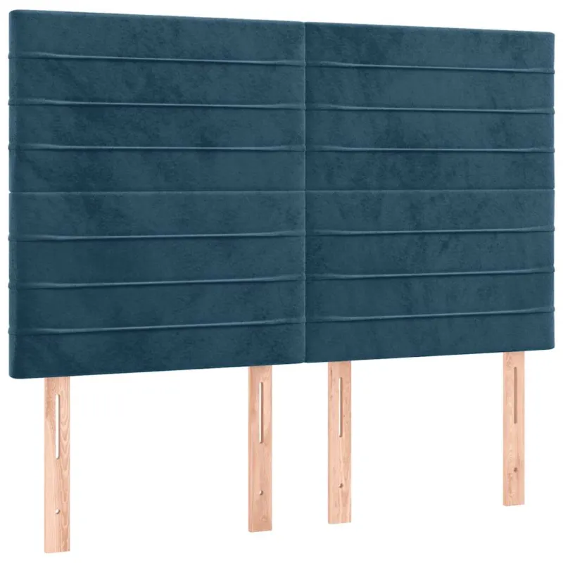 Lovos rėmas be čiužinio tamsiai mėlynas 140x190 cm aksomas