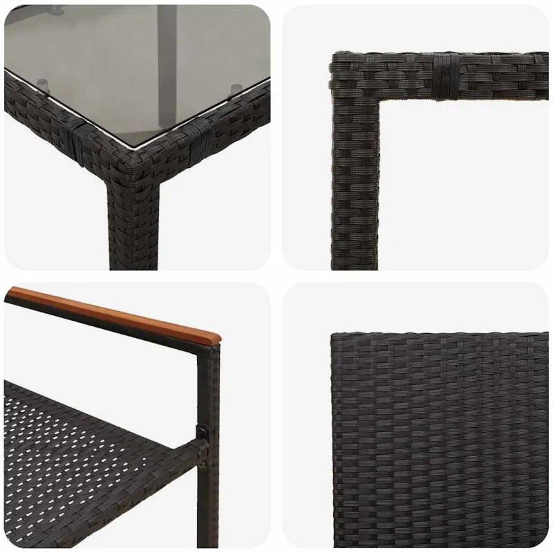 Sodo valgomojo komplektas 5 pcs Juoda poliratanas