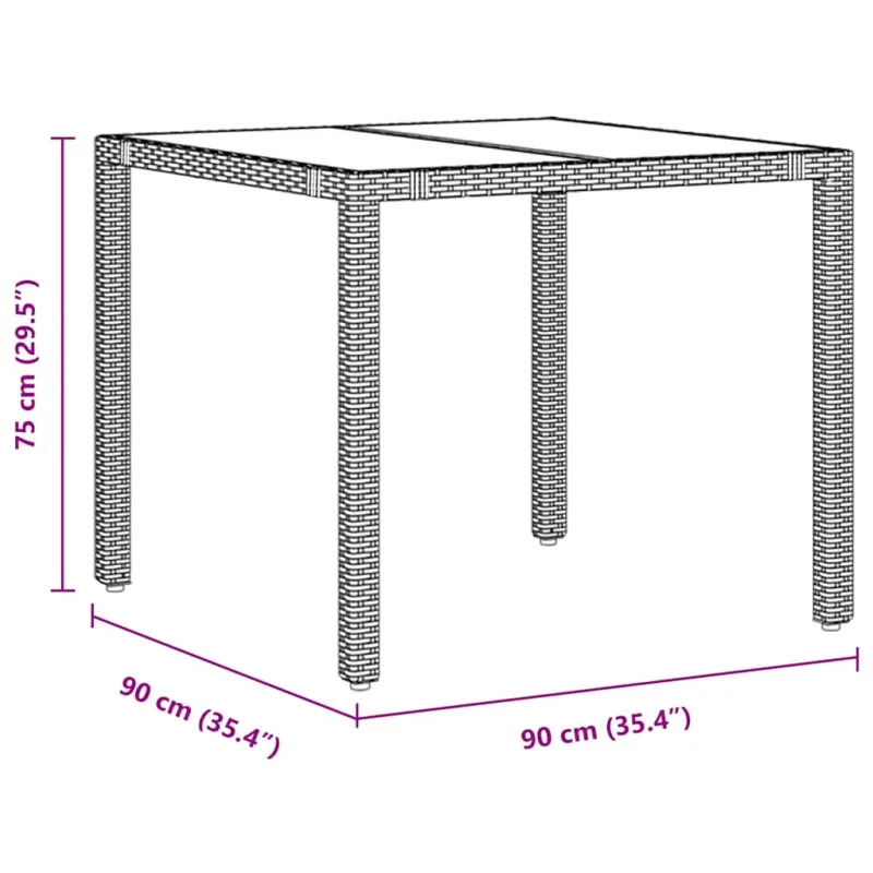 Sodo valgomojo komplektas 5 pcs Juoda poliratanas