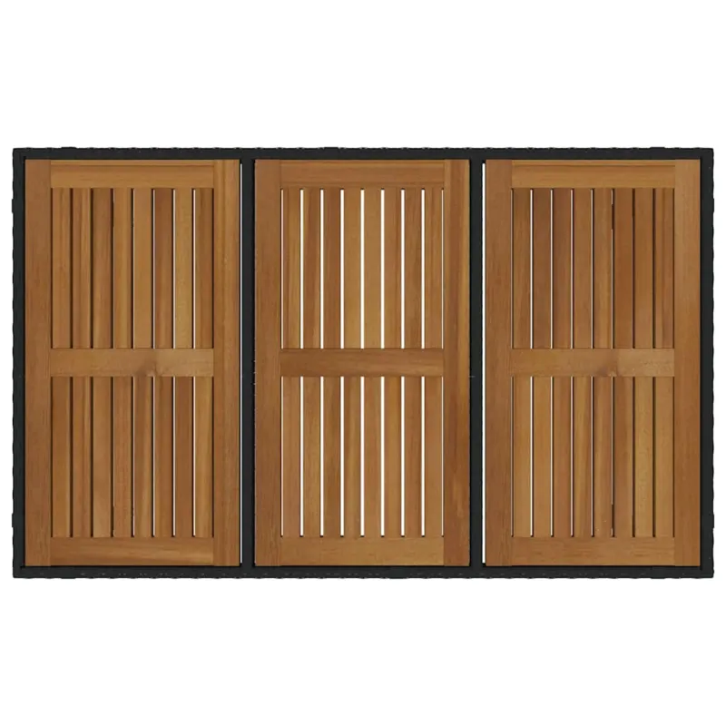 Sodo valgomojo komplektas 7 pcs Juoda poliratanas