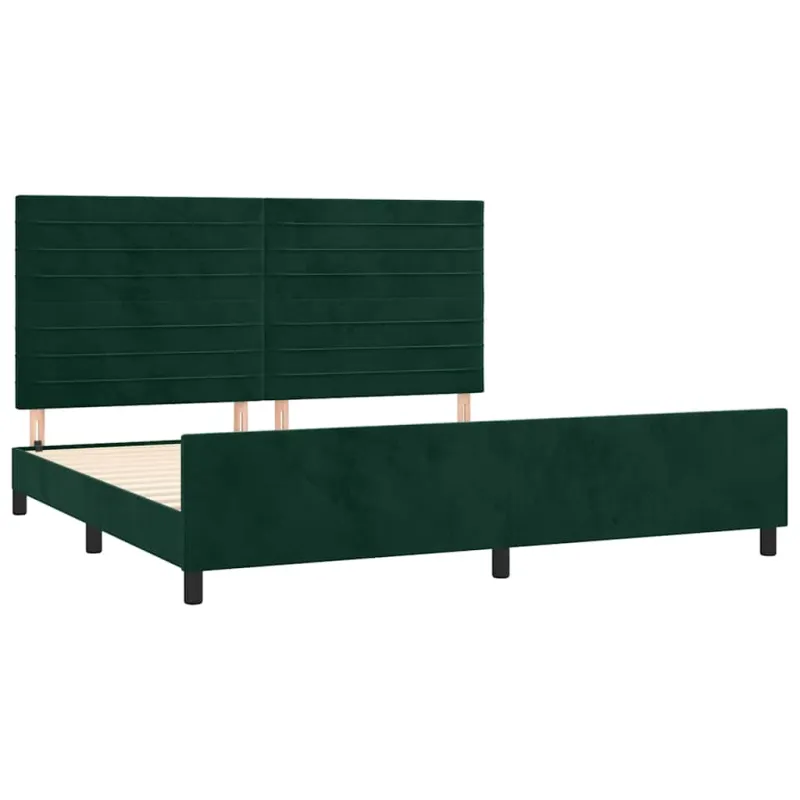 Lovos rėmas be čiužinio tamsiai žalias 200x200 cm aksomas