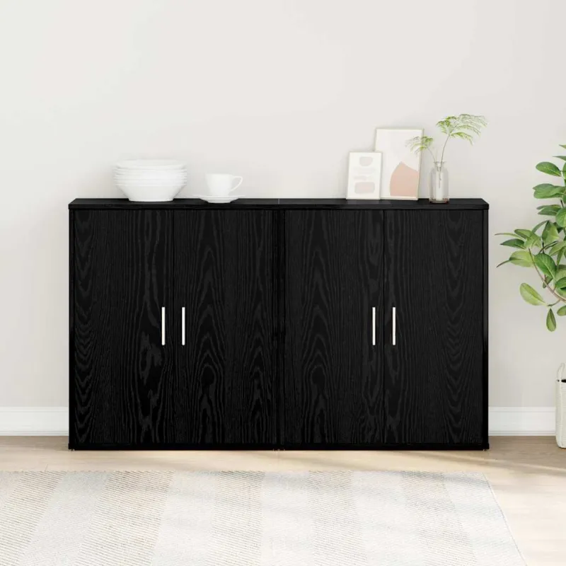 Kabalas 2 pcs Juodas ąžuolas 60 x 31 x 70 cm Apdirbta mediena