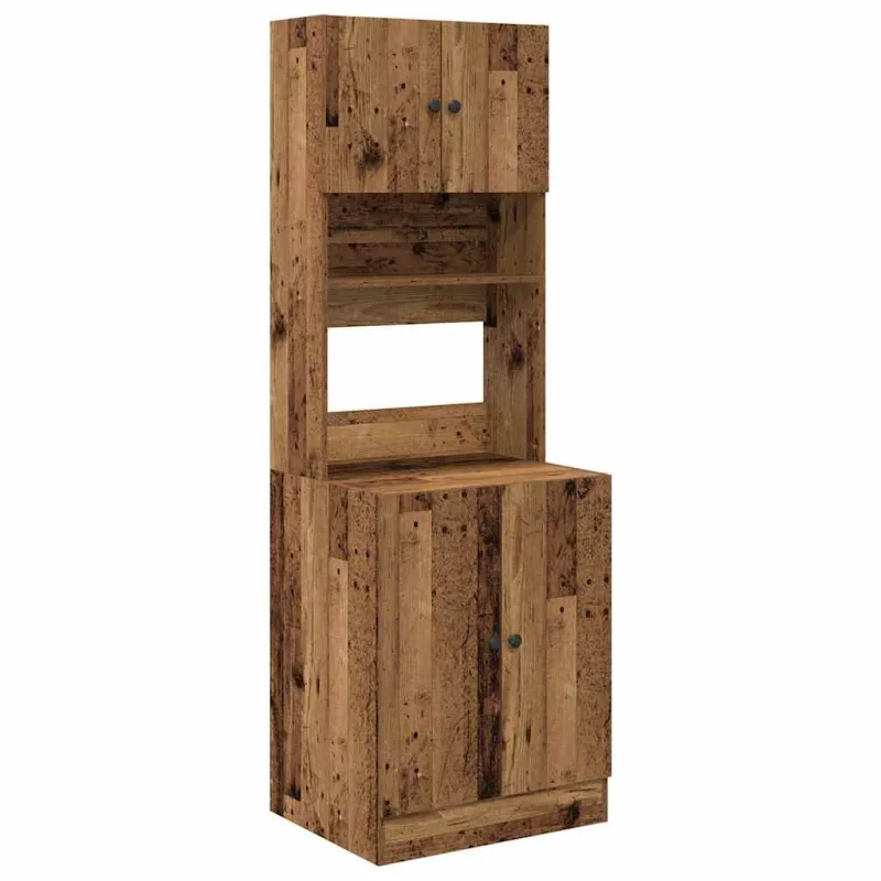 Virtuvės bufetai su lentyna 2 pcs Senas medis 60 x 50 x 180 cm