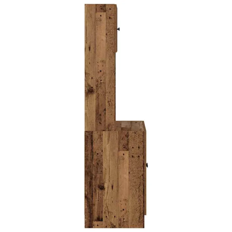 Virtuvės bufetai su lentyna 2 pcs Senas medis 60 x 50 x 180 cm