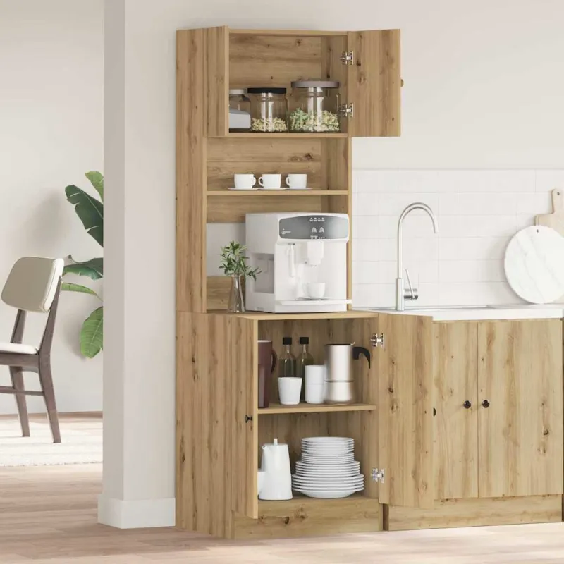 Virtuvės bufetai 2 pcs Amatininkų ąžuolas 60 x 50 x 180 cm
