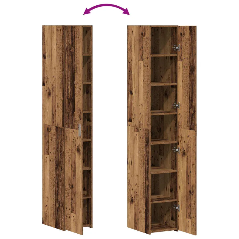Aukštas spintelė 2 pcs Senas medis 30 x 42,5 x 185 cm