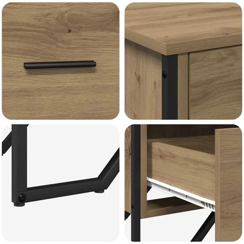 Ištraukalas spinta 2 pcs Amatininkų ąžuolas 91 x 35,5 x 74,5 cm