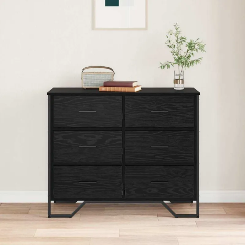 Ištraukalas spinta 2 pcs Juodas ąžuolas 91 x 35,5 x 74,5 cm
