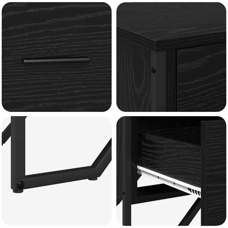 Ištraukalas spinta 2 pcs Juodas ąžuolas 91 x 35,5 x 74,5 cm