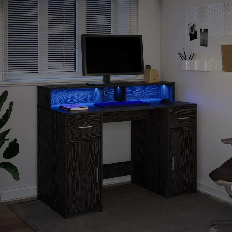 Stalas juoda ąžuolo 120 x 55 x 91 cm Apdirbta mediena