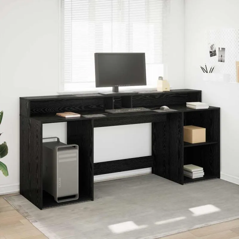 Stalas juoda ąžuolo 200 x 55 x 91 cm Apdirbta mediena